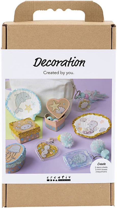 Société créative https : www.ccobby.nl hobbyset-decoration-boxes-shells-keychains-pastelcolors-1-box