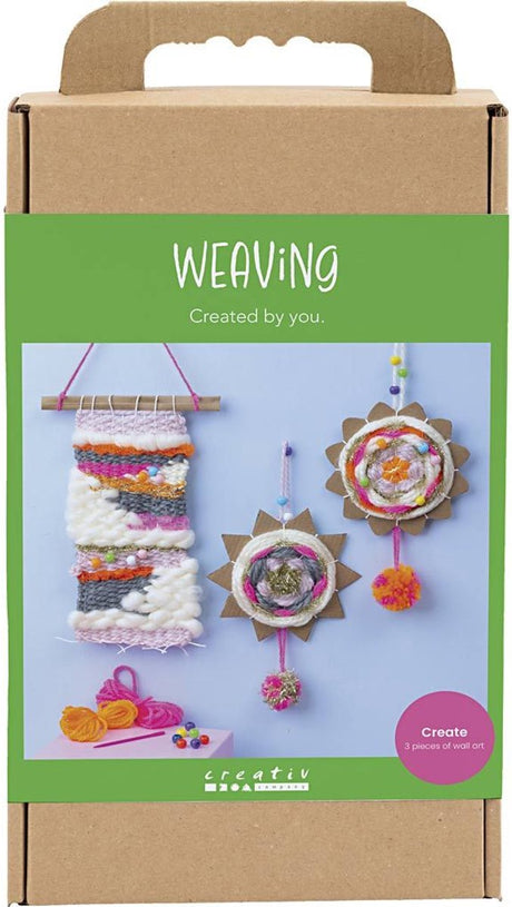 Creativ company kit de bricolage pour le tissage, fixations murales, différentes couleurs, 1 boîte