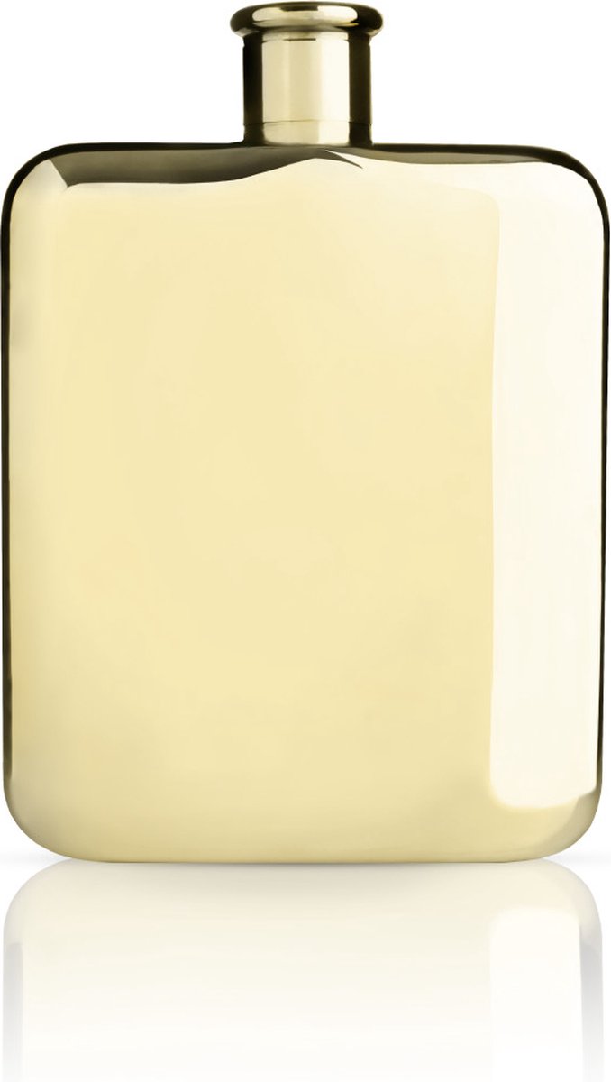 Flasque Viski - 177 ml - acier inoxydable - plaqué or 14 carats