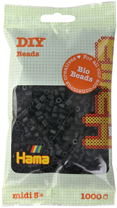 Hama Bio String Beads - Black (018), 1000st.