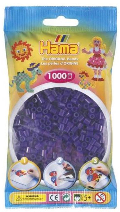 Hama perles thermocollantes - 1000 pièces - violet transparent