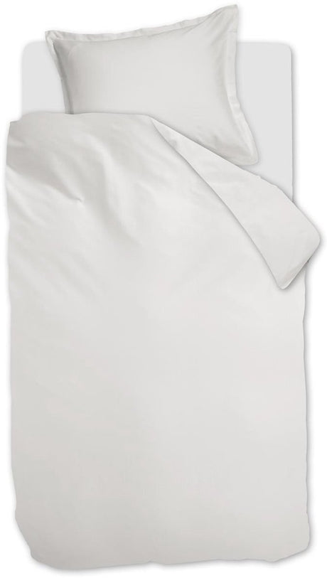 Ambiante satin uni dekbedovertrek - eenpersoons - 140x200 220 cm - wit