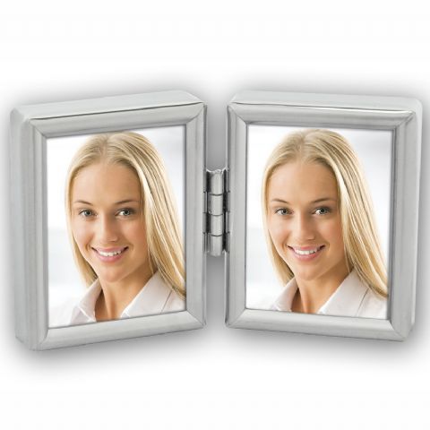 Cadre photo Zep 8735dl argent 2x 3,5x4,5 cm pour 2 photos d'identité