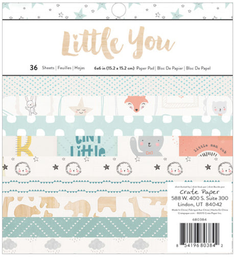 Papier caisse • bloc de papier 15,2x15,2cm Little You Boy 36 feuilles