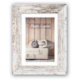 Zep - cadre photo en bois blanc marron nelson 6 pour photo format 18x24 - v21186