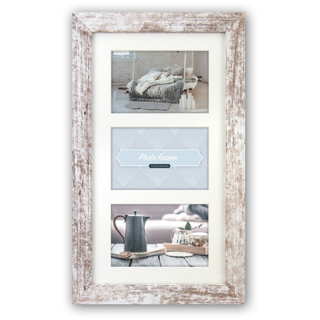 Frame photo Zep V23106 Nelson 6 3Q White Wash pour 3 photos