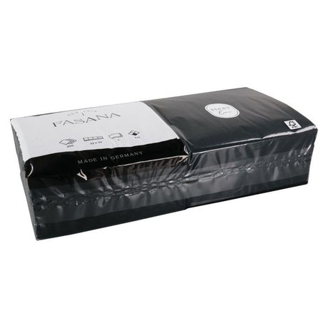 Serviette noire 2 épaisseurs 33 cm 1 4 plis (50 pièces)