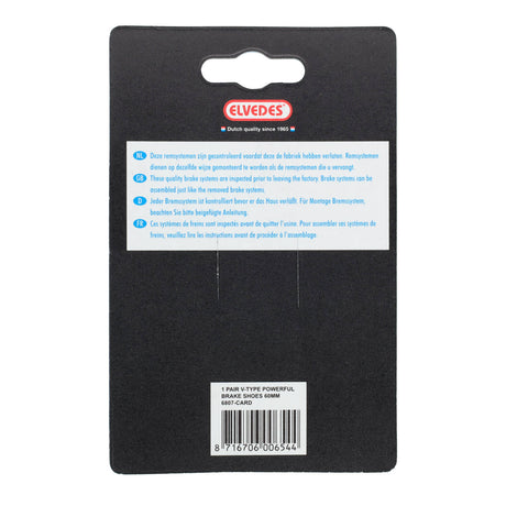 Poussinets de frein V-frein 60 x 14 mm Black 2 pièces