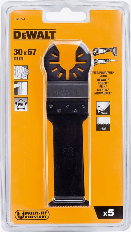 Dewalt dt20724 lame de scie multi-outils hcs pour bois dur 31x67mm ve=5