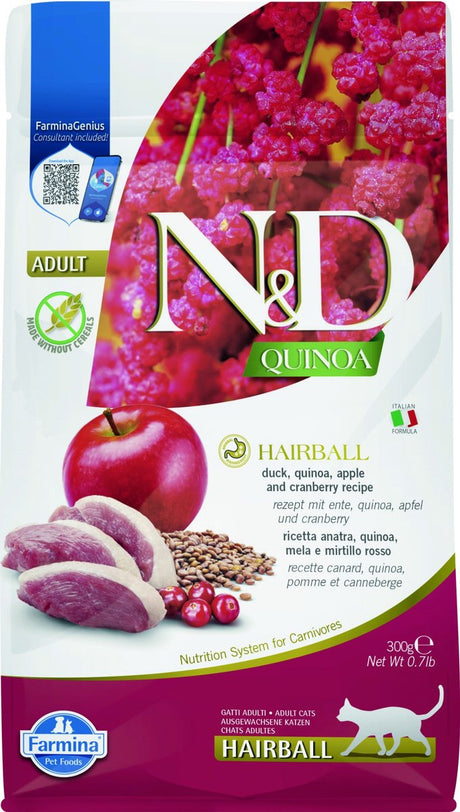 N d quinoa nourriture pour chat boules de poils 300 gr.