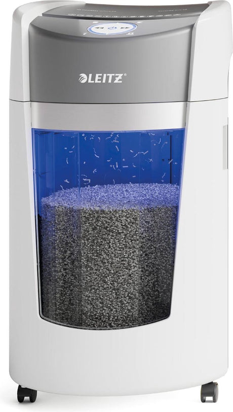 Destructeur de papier Leitz iq optimax office 550 p5 - micro déchiquetage - 35l - jusqu'à 10 feuilles - blanc