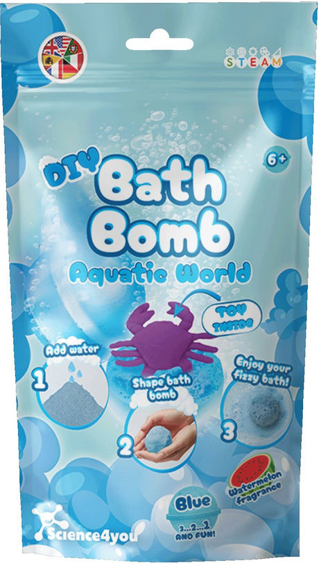 Science 4 vous science4you bombe de bain faisant un ensemble de jouets de chimie bleue bricolage.