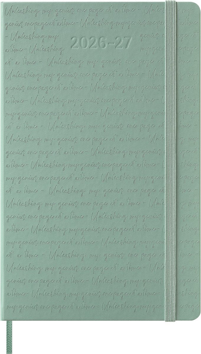 Agenda Moleskine 18 mois - 2026 27 - hebdomadaire - grand - couverture rigide - vert sauge