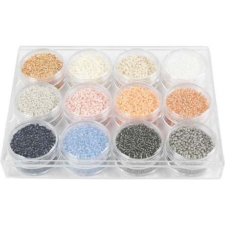 Creativ Company Rocailles Perles en verre rondes 1,7 mm Couleurs pastel, 12x17 grammes