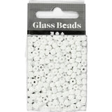 Perles de rocaille Creativ Company, d 4 mm, taille 6 0, diamètre du trou 0,9-1,2 mm, nacre blanche, 25 g 1 boîte
