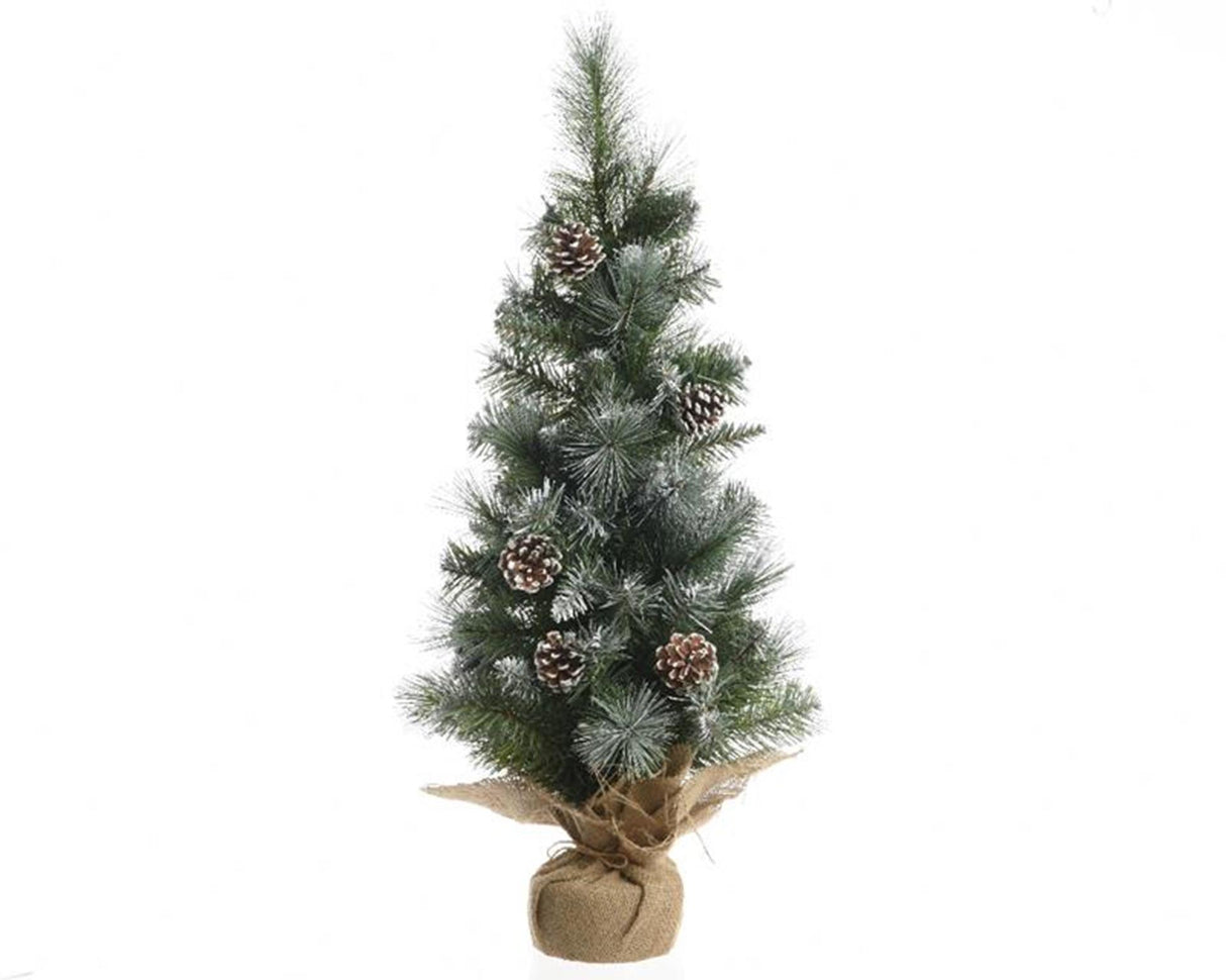 Sapin de Noël Everlands givré 60cm avec déco