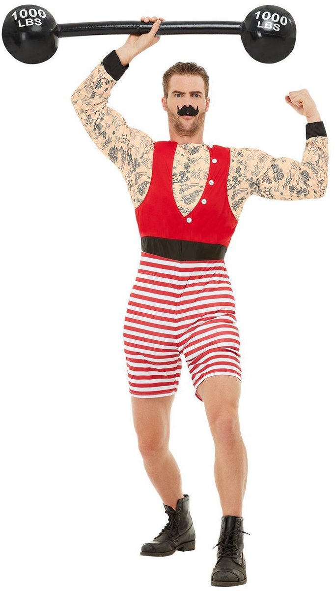 Smiffys - costume d'homme fort de luxe - m - rouge blanc