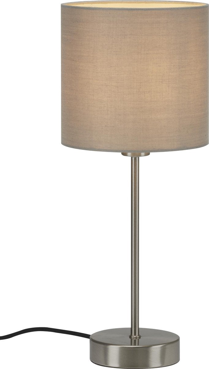 Briloner - tissu - lampe de table - incl. interrupteur marche/arrêt - e14 - 25 w - taupe - tissu métallique
