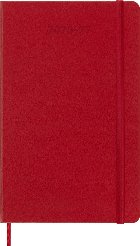 Agenda Moleskine 18 mois - 2026 27 - hebdomadaire - grand - couverture rigide - rouge