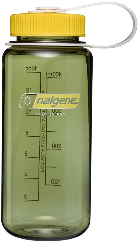 Nalgene - bouteille à large goulot - gourde - bouteille d'eau - 500 ml - vert huile avec freesia sustain nouveau !