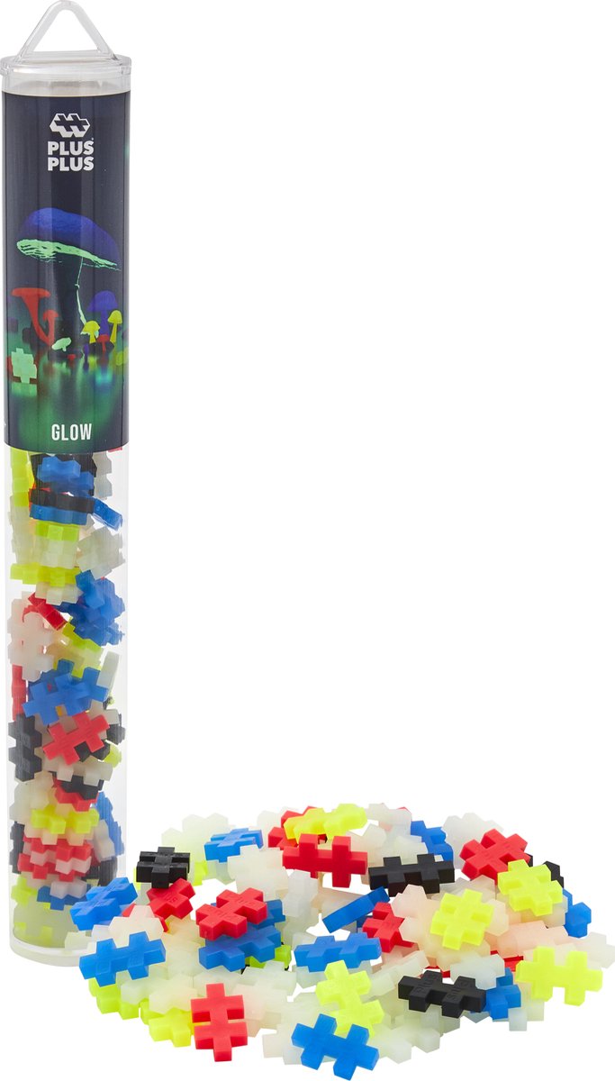 Tube Plus-Plus phosphorescent 100 pièces - 4282 - jouets de construction - jouets de construction - ensemble avec blocs de construction - à partir de 5 ans