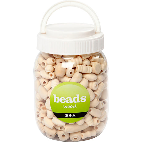 Perles en bois Creativ company, taille 5-28 mm, taille du trou 2,5-3 mm, 175 gr, 400 ml 1 seau