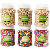 Creativ company perles en bois, d 5-25 mm, 6x200 g, 6x400 ml 1 boîte