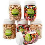 Creativ company perles en bois, d 5-25 mm, 6x200 g, 6x400 ml 1 boîte