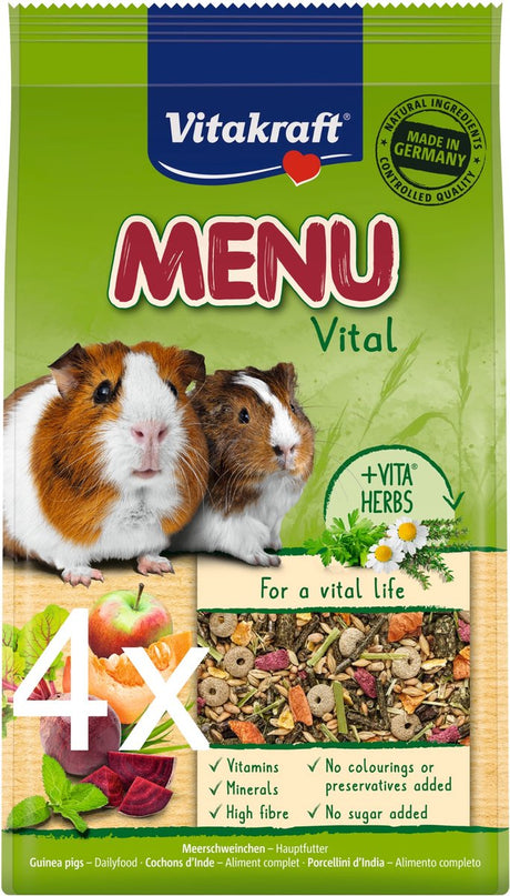 Vitakraft - menu vital - nourriture pour cochons d'Inde - aliment complet pour cochons d'Inde - 4x 3 kg