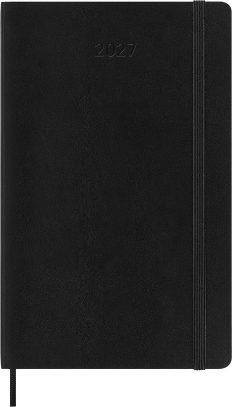 Agenda Moleskine 12 mois - 2027 - hebdomadaire horizontal - grand - couverture souple - noir