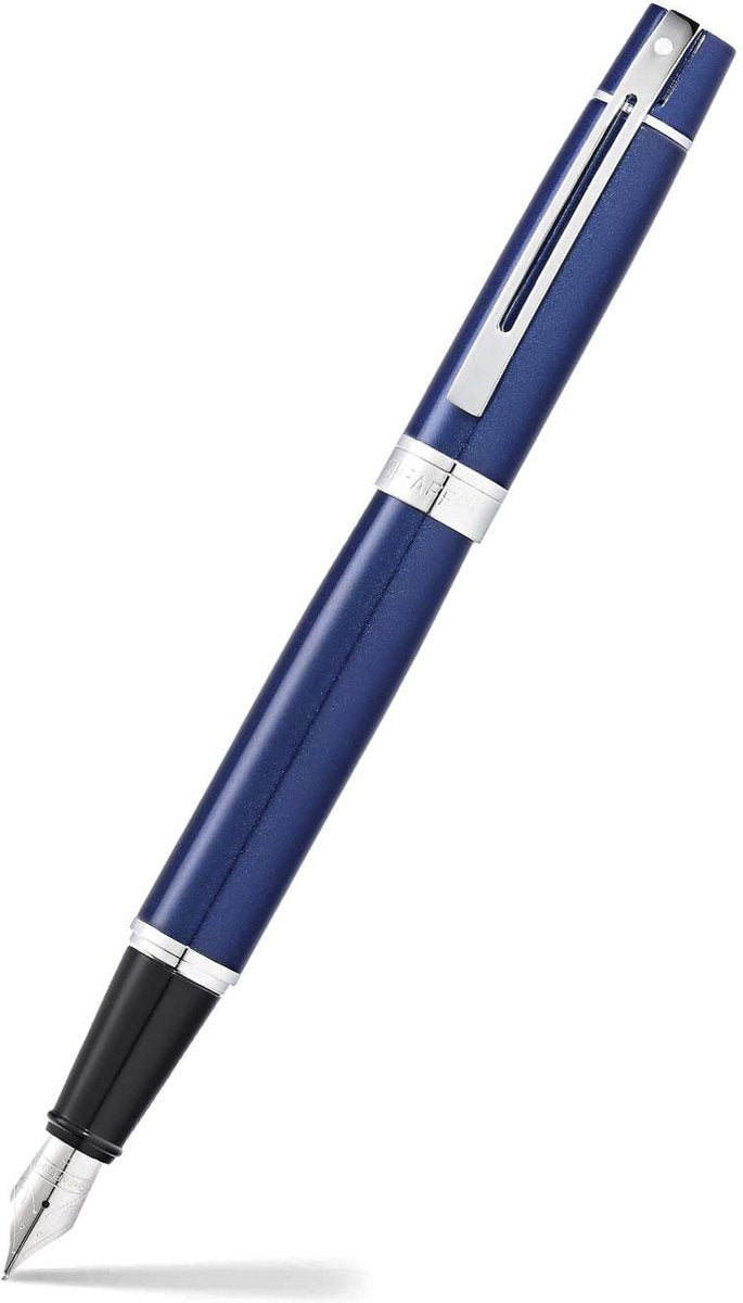 Stylo plume Sheaffer 300 e9341 - f - bleu brillant chromé - sf-e0934143