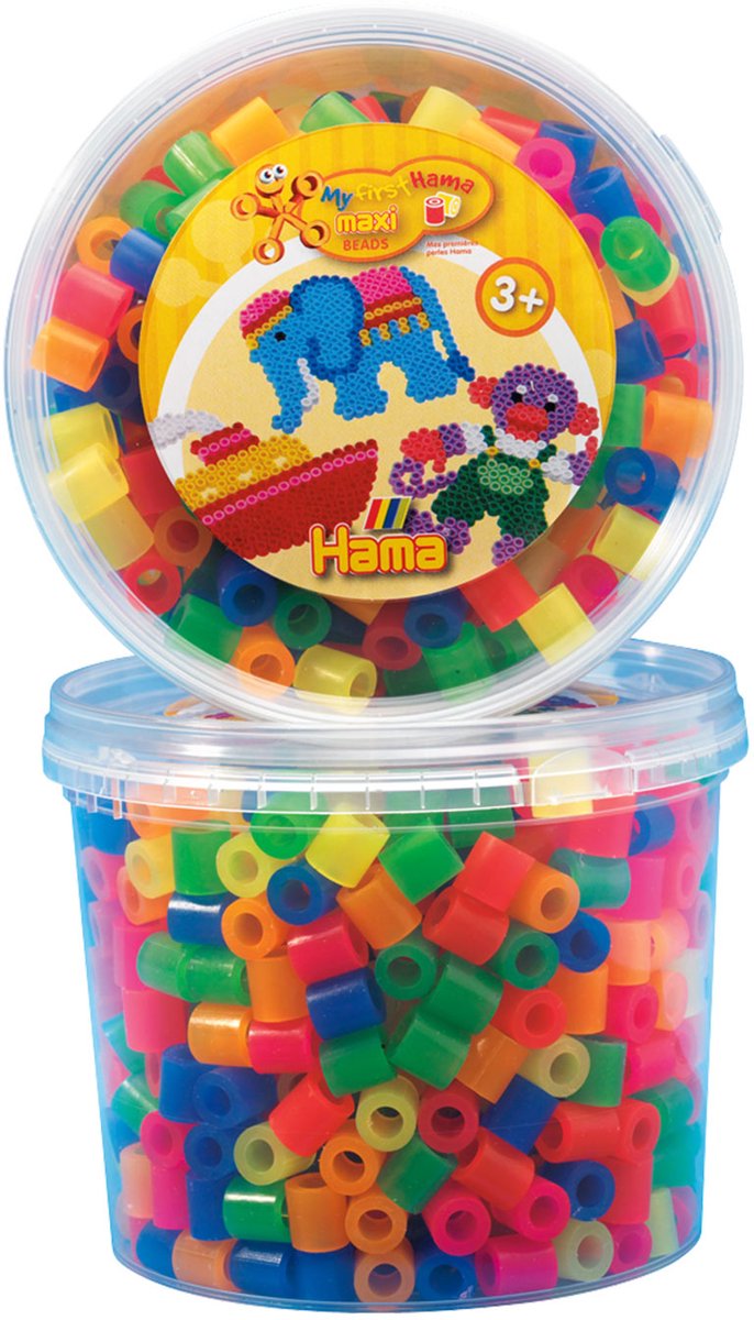 Hama Iron Beads Maxi in Bak - Neonmix (051), 600st.