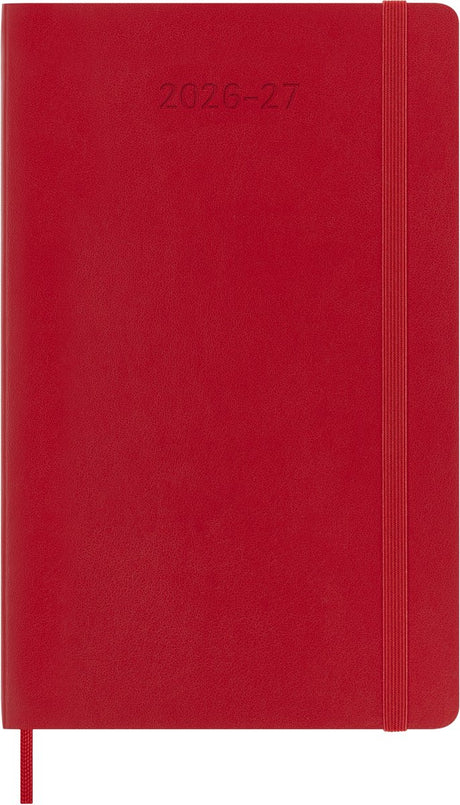 Agenda Moleskine 18 mois - 2026 27 - hebdomadaire - grand - couverture souple - rouge