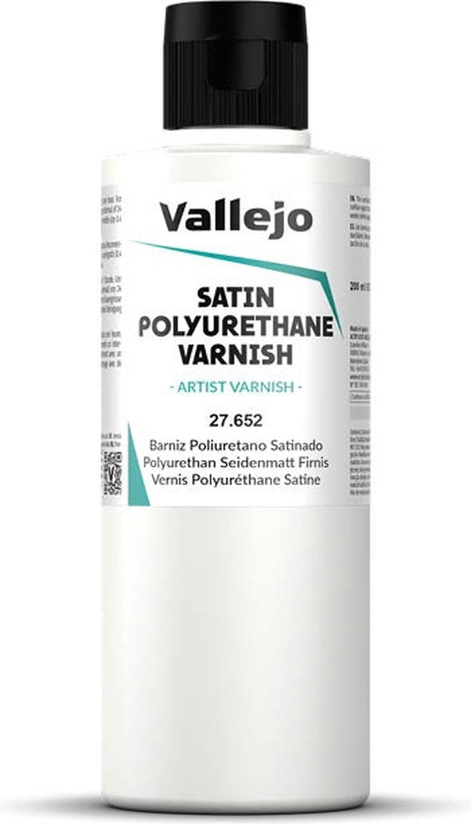 Peinture hobby Vallejo - 27652 vernis polyuréthane satiné - flacon de peinture - 200 ml