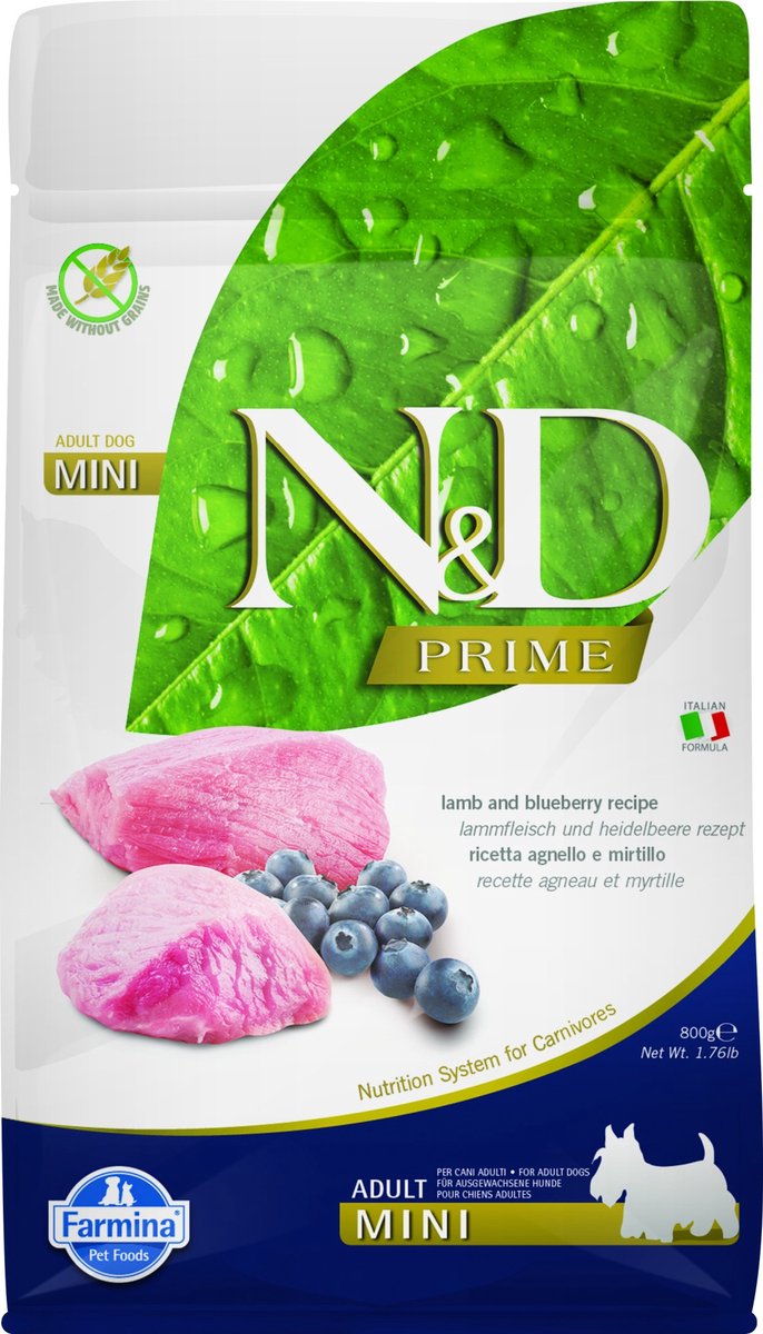 Farmina n d prime nourriture pour chien agneau petite race 800 gr.