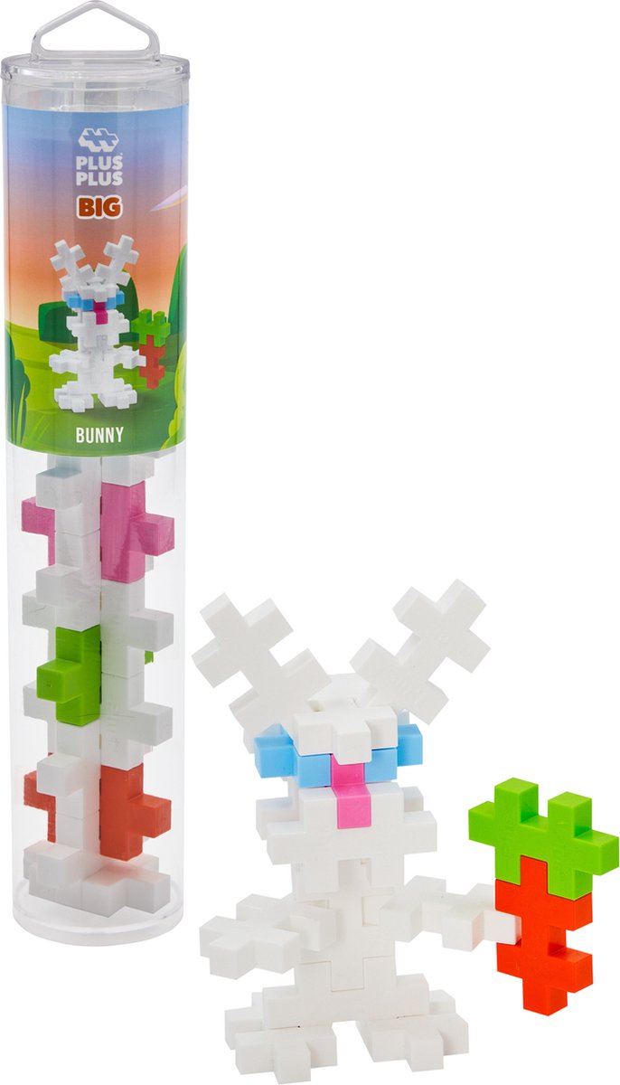 Jeu de construction Plus-Plus Big Tube Rabbit 15 pièces - 3443 - jouets de construction - jouets de construction - ensemble avec blocs de construction - à partir de 1 an