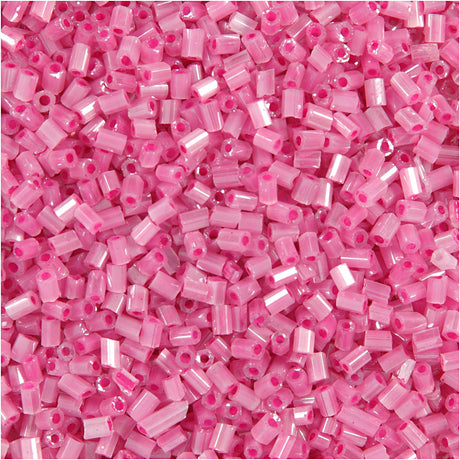 Creativ company perles de rocaille 2 tailles, d 1,7 mm, taille 15 0, diamètre du trou 0,5 mm, rose, 500 g 1 sachet