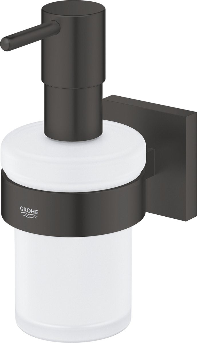 Distributeur de savon Grohe quickfix start cube avec support - 160 ml - noir mat