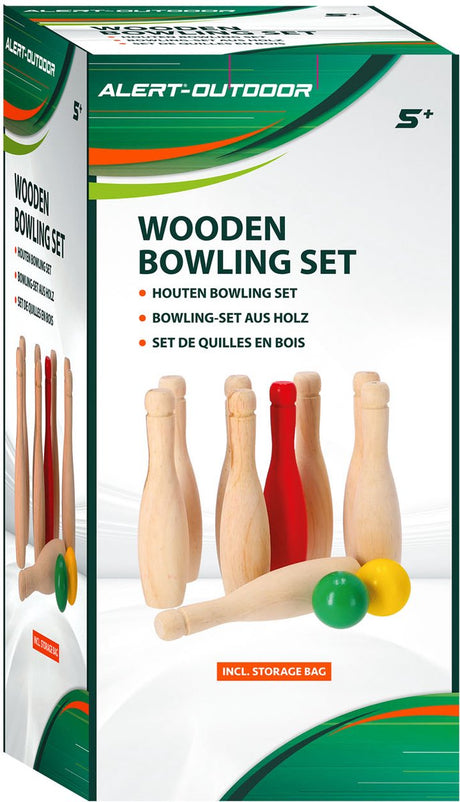 Jeu de quilles d'extérieur Alert en bois