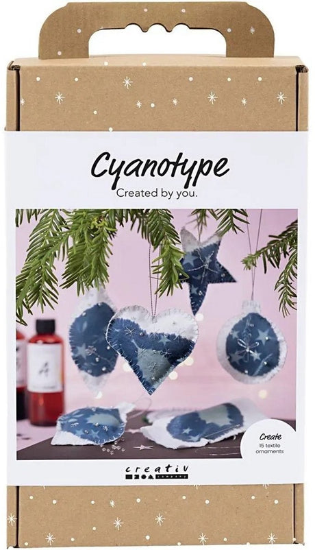 Creativ company hobby set cyanotype, décorations de Noël avec cyanotype, bleu, argent, 1 boîte