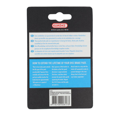 Ensemble de blocs de frein à disque Elvedes Organic Shimano BR-M810 (1 paire)