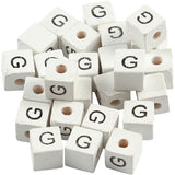 Perles lettres Creativ company, g, dim. 8x8 mm, diamètre intérieur 3 mm, blanches, 25 pièces 1 boîte