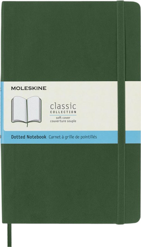 Carnet classique Moleskine - grand - couverture souple - à pois - vert myrte