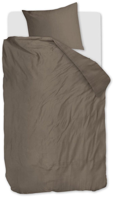Beddinghouse change dekbedovertrek - effen - eenpersoons - 140x200 220 - taupe