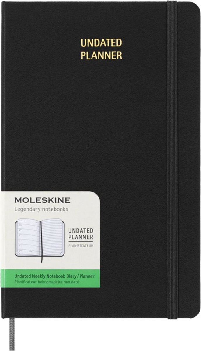 Agenda non daté Moleskine - hebdomadaire - grand - noir