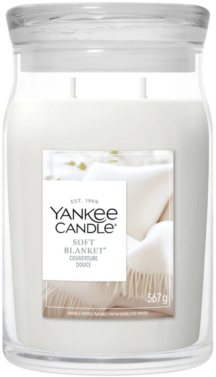 Bougie Yankee - bougie parfumée en grand pot à couverture douce - 90 heures de combustion - deux mèches