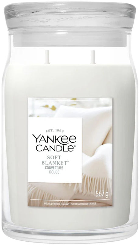 Bougie Yankee - bougie parfumée en grand pot à couverture douce - 90 heures de combustion - deux mèches