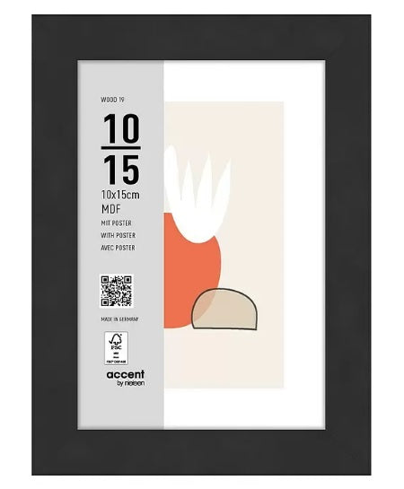 Nielsen design cadre photo nielsen 3211201 bois 19 noir 10x15 cm