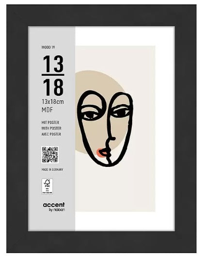 Nielsen design cadre photo nielsen 3232201 bois 19 noir 13x18 cm