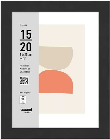 Nielsen design cadre photo nielsen 3217201 bois 19 noir 15x20 cm